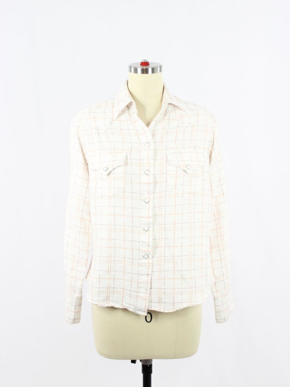 Vintage 00's ROCKMOUNT Made in USA White Check Snap Front Western Shirt, Size S